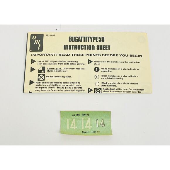 AMT Matchbox Bugatti Type 59 1:32 Plastic Model Kit 2021 New Open Box - Picture 3 of 7